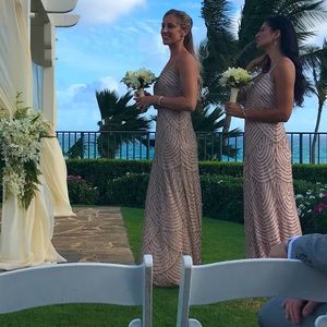 Champagne Long Bridesmaids Dress